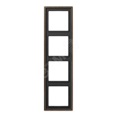 Рамка 4-я для горизонтальной/вертикальной установки  Серия- LS990  Материал- металл  Цвет- античная латунь