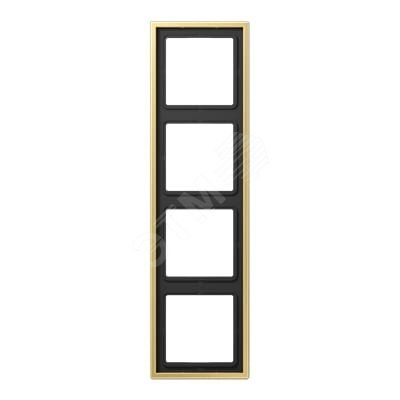Рамка 4-я для горизонтальной/вертикальной установки  Серия- LS990  Материал- металл  Цвет- классическая латунь