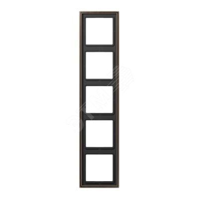 Рамка 5-я для горизонтальной/вертикальной установки  Серия- LS990  Материал- металл  Цвет- античная латунь