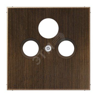 Накладка для телевизионной розетки (SAT-TV-FM)  Серия LS990  Материал- металл  Цвет- античная латунь