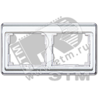 Рамка 2 поста горизонтальная белая