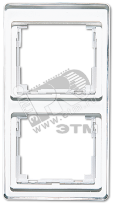 Рамка 2 поста вертикальная белая