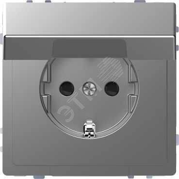 Розетка D-Life 16А с заземляющим контактом и      крышкой IP 20 сталь нержавеющая SD