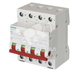 Выключатель нагрузки 63A 3П+N красная ручка