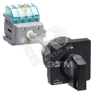 Выключатель главный 3п IU=32 P/AC-23A W. 400V=11.5KW 2 отверстия поворотный черный