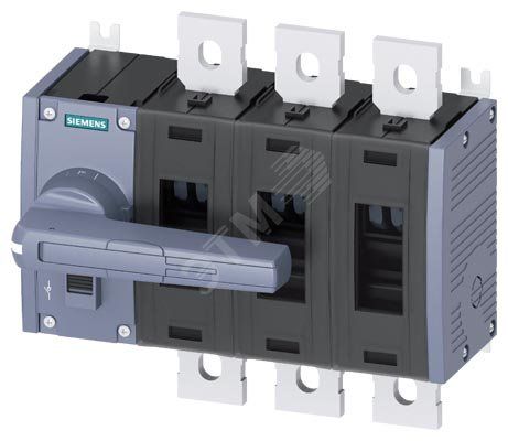 Выключатель-разъединитель 500А, ТР.4, трехполюсный, фронтальное управление слева комплектное устройство с серой ручкой плоские клеммы