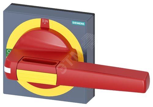 Ручка с маскирующей рамкой Аварийного останова с подсветкой размер 100x 100, для вала 10x 10, 0-I, ручка размер 140 мм аксессуар для 3KD размер 4, 3KF размер 4