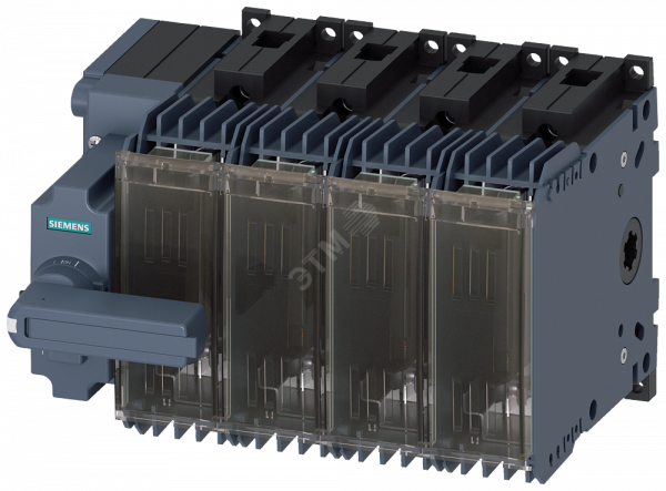 Выключатель-разъединитель предохранительный 63A тр-1 4-пол для LV HRC предохранителей тр-000 переднее управление слева компл.с ручкой прямого привода серый рамочные клеммы