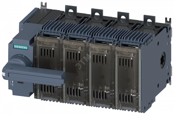 Выключатель-разъединитель предохранительный 125A тр-2 4-пол для LV HRC предохранителей тр-000 и 00 переднее управление слева компл. с прямым приводом серый плоские клеммы