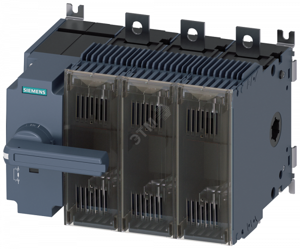 Выключатель-разъединитель предохранительный 250A тр-3 3-пол для LV HRC предохранителей тр-0 и 1 переднее управление слева компл. с прямым приводом серый плоские клеммы