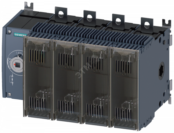 Выключатель-разъединитель предохранительный 250A тр-3 4-пол для LV HRC предохранителей тр-0 и 1 переднее управление слева базовый блок без ручки плоские клеммы