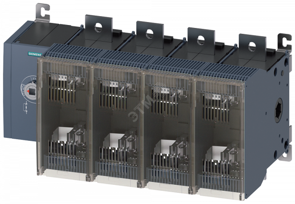 Выключатель-разъединитель предохранительный 800A тр-5 4-пол для LV HRC предохранителей тр-2 и 3 переднее управление слева базовый блок без ручки плоские клеммы