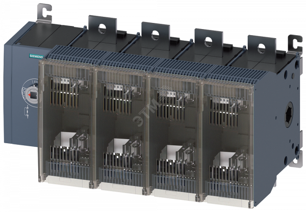 Выключатель-разъединитель предохранительный 630A тр-5 4-пол для LV HRC предохранителей тр-2 и 3 боковое управление слева базовый блок без ручки плоские клеммы