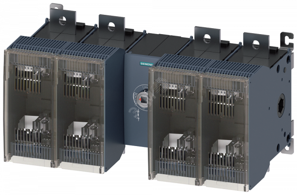 Выключатель-разъединитель предохранительный 630A тр-5 4-пол для LV HRC предохранителей тр-2 и 3 переднее управление центр базовый блок без ручки плоские клеммы