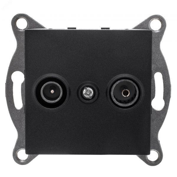 Розетка Bravo TV+ SAT, оконечная, механизм, графит