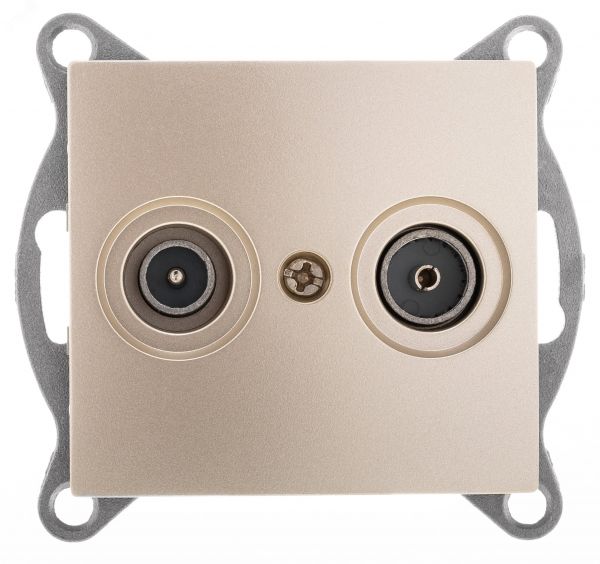 Розетка TV+ SAT Bravo, оконечная, механизм, шампань