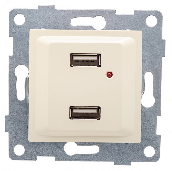 Розетка USB Ugra, механизм, бежевый