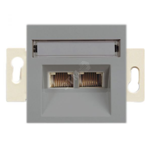 CITY Розетка двойная компьютерная в рамку серебро