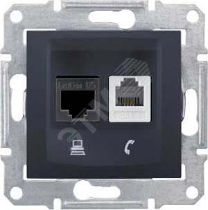 Sedna Розетка телефонкомпьютер графит