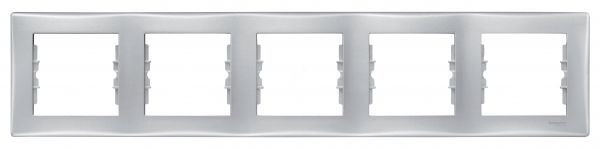 Sedna Рамка 5 постов горизонтальная алюминий
