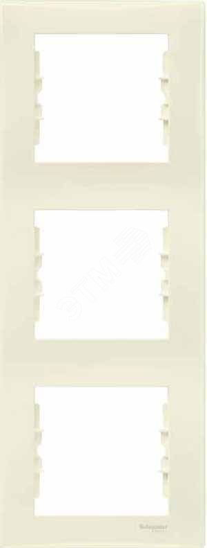 Sedna Рамка 3 поста вертикальная бежевая