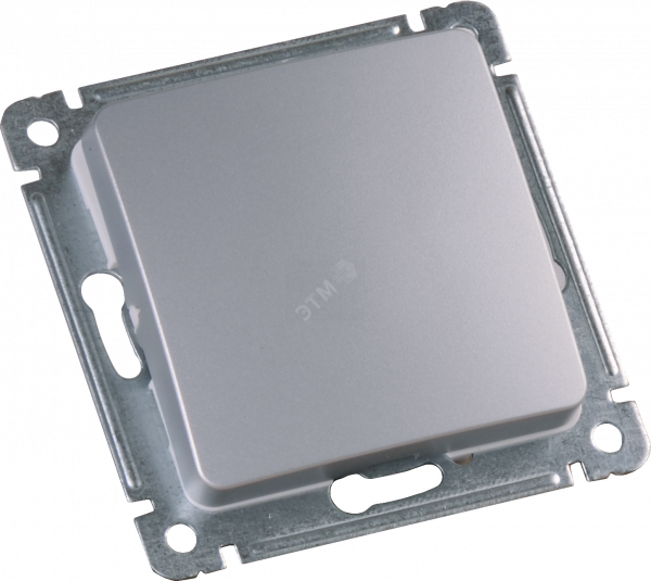 MASTER Звонковая кнопка одноклавишная скрытой установки, в рамку, серебро