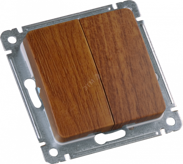 MASTER Выключатель двухклавишный скрытой установки, в рамку, дуб