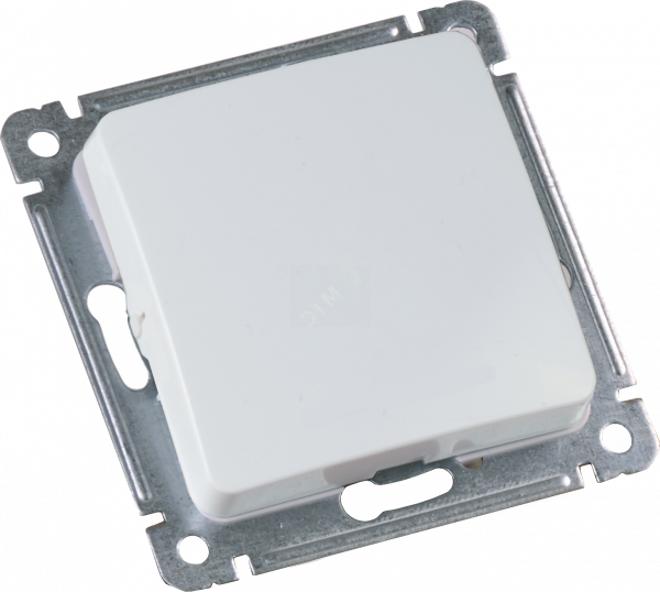 MASTER Переключатель одноклавишный скрытой установки, в рамку, белый