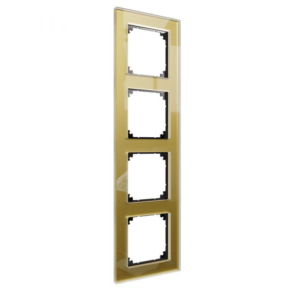 MERTEN M-Elegance РАМКА стеклянная 4 поста, ЗОЛОТО, SM